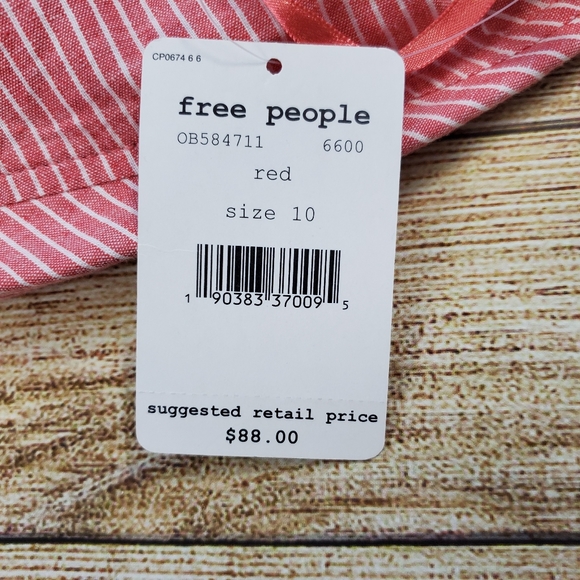 Free People Red One Shoulder Crop Top M - Picture 7 of 7